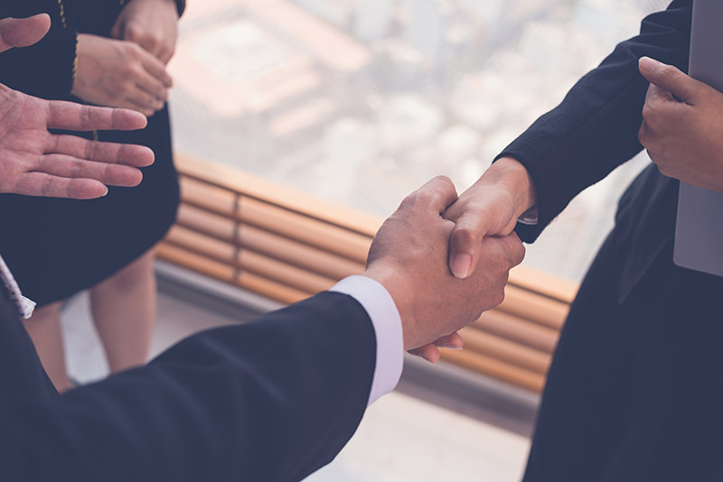 Two people shaking hands