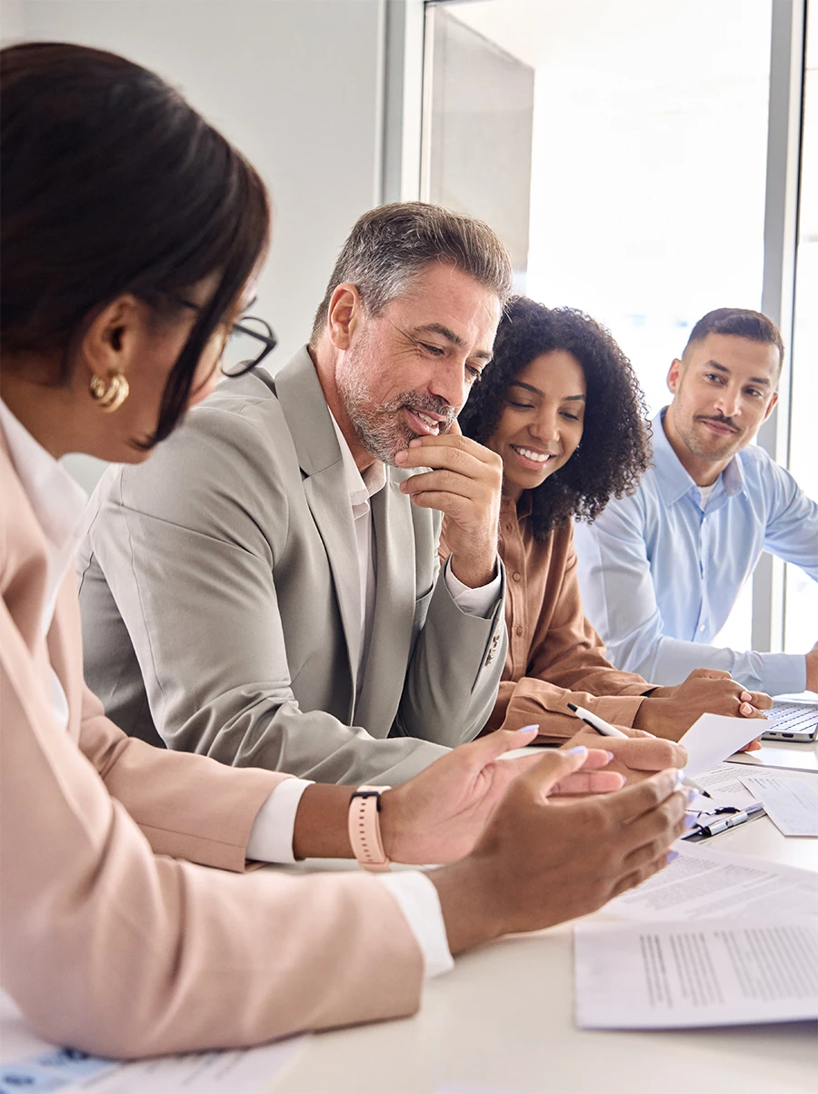 group of people in a business meeting