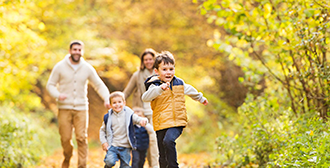 family on an outdoor walk