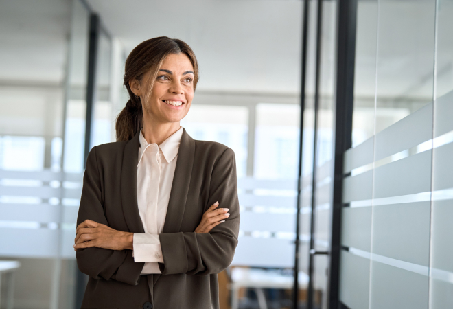 a woman empowered at work