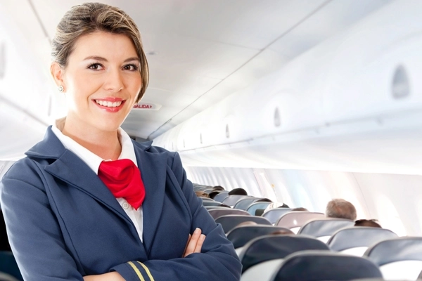 Image of a senior flight attendant