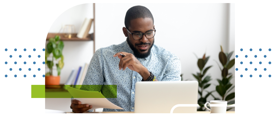 man working on laptop