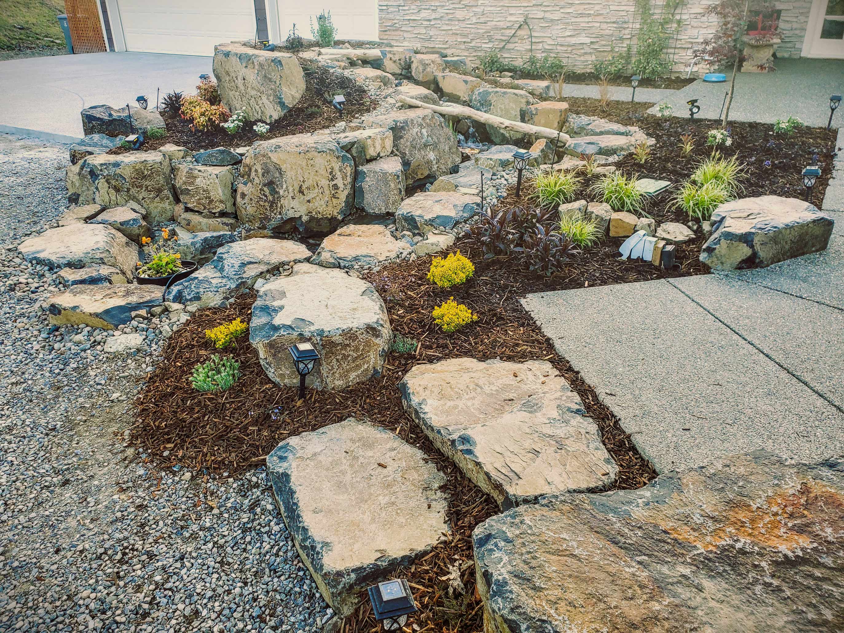 Pondless-Waterfall-with-Landscaping Andreatta-Waterscapes Talent-Oregon