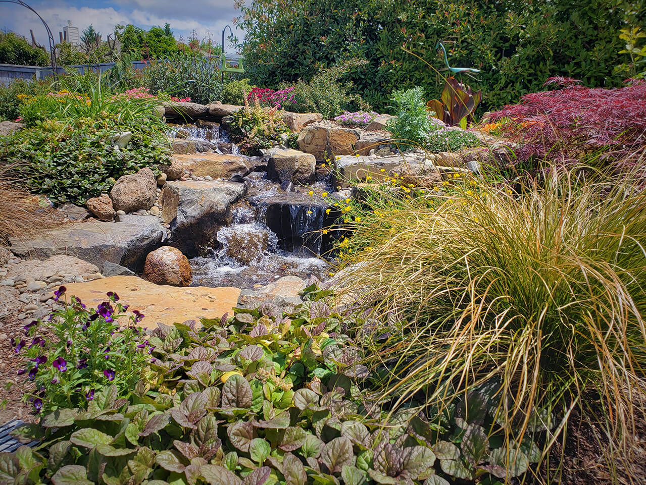 Mature Backyard Waterfall Andreatta Waterscapes Eagle Point Oregon
