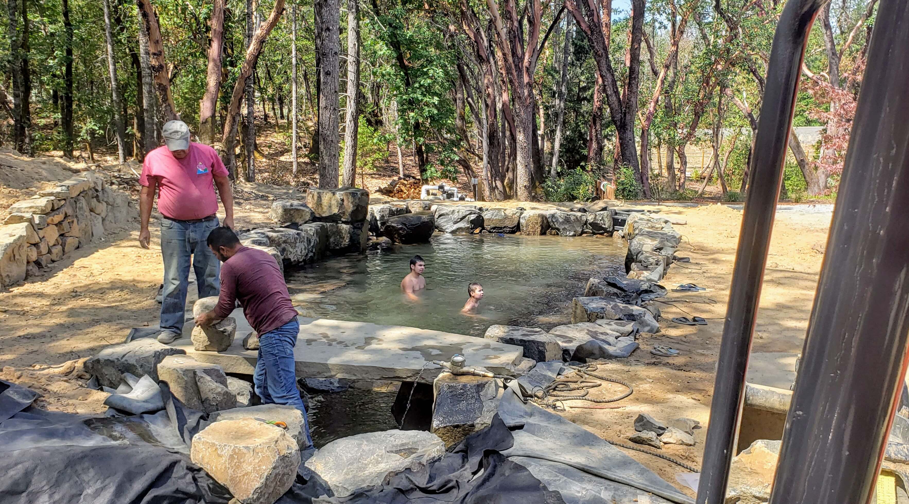 Kids Swimming in Recreational Pond Andreatta Waterscapes Grants Pass Oregon