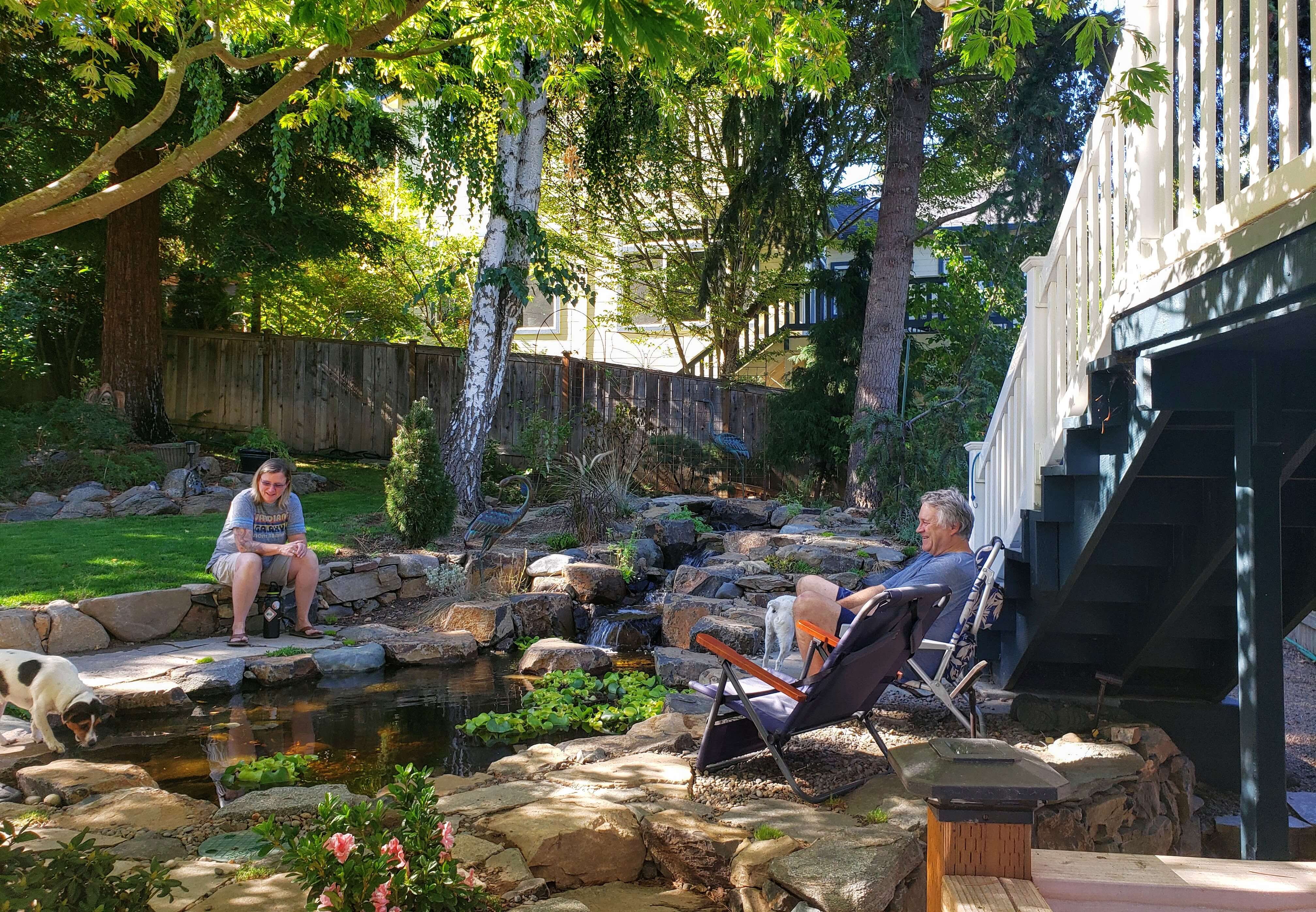 Relaxing by Pond Andreatta Waterscapes Jacksonville Oregon