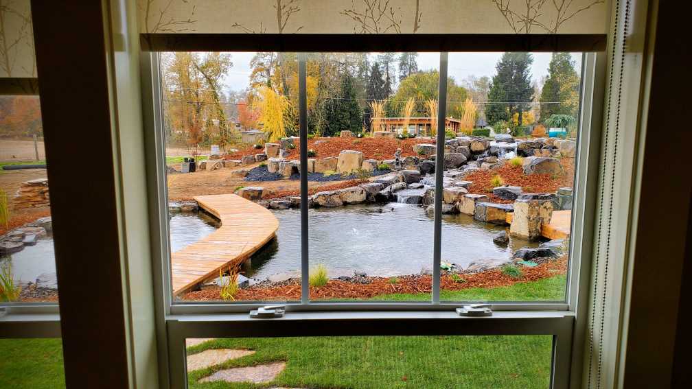 Pond from Window Andreatta Waterscapes Grants Pass Oregon