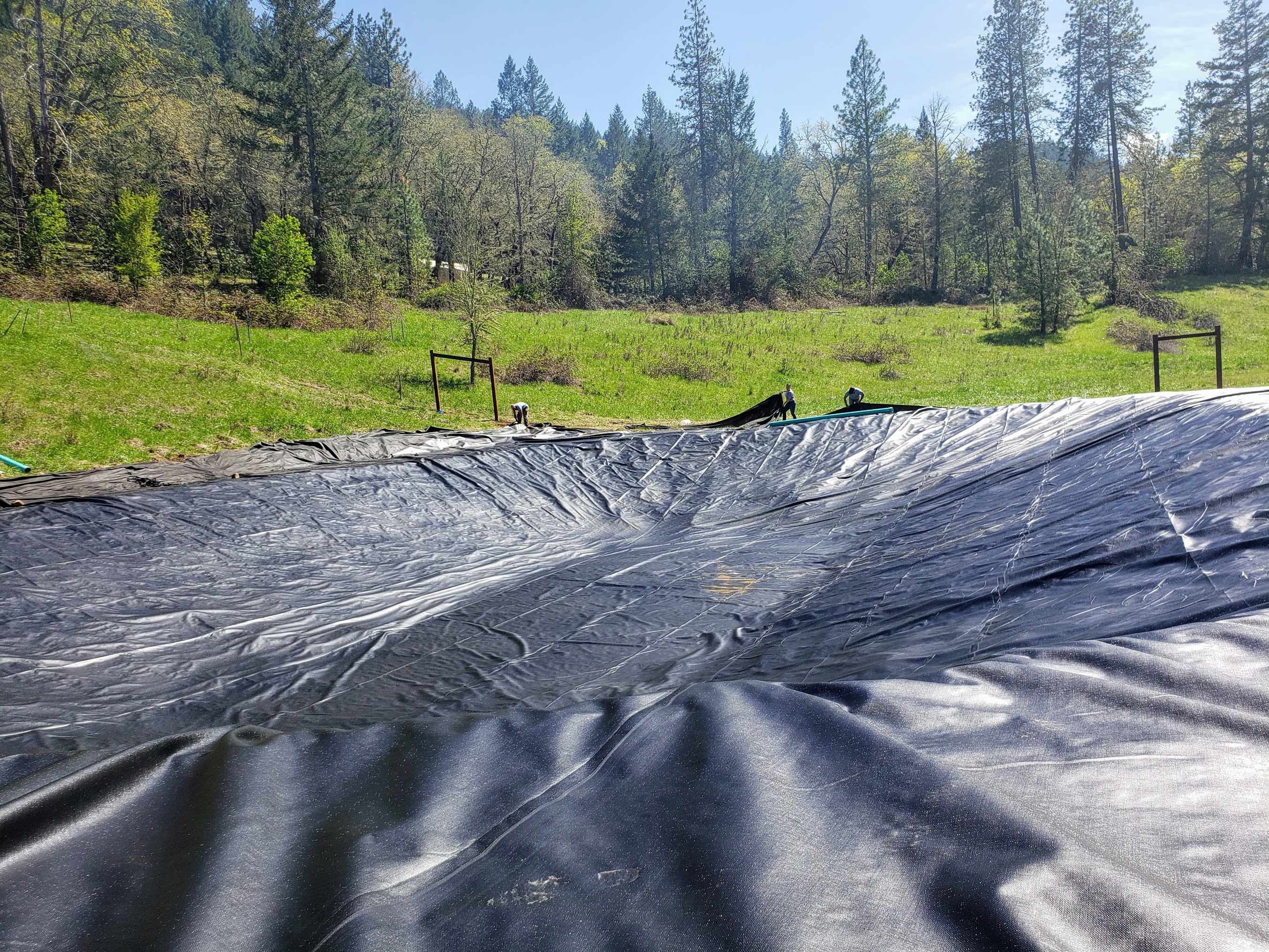 Farm-Pond-Liner-Installation Andreatta-Waterscapes Applegate-Oregon