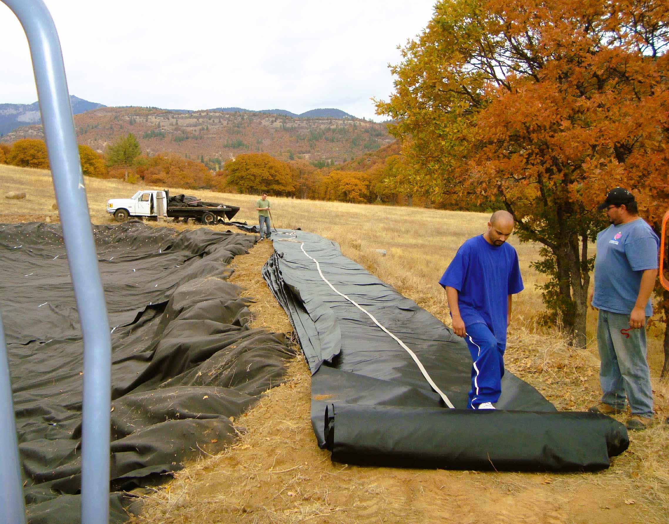 Rolled-Fire-Suppression-Pond-Liner Andreatta-Waterscapes Rogue-Valley-Oregon