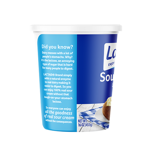 Lactaid Lactose-Free Sour Cream Left Side of Package