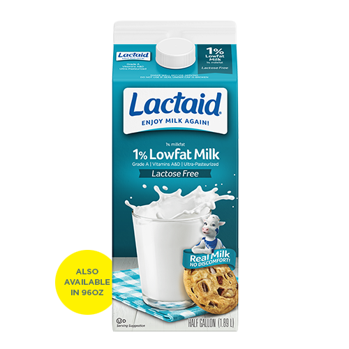 Lactaid 1% Low-fat Milk Front of Package