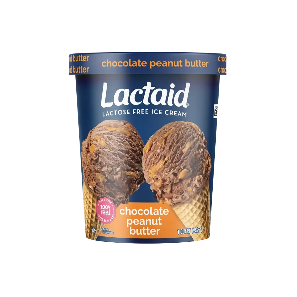 LACTAID® Chocolate Peanut Butter Ice Cream front package