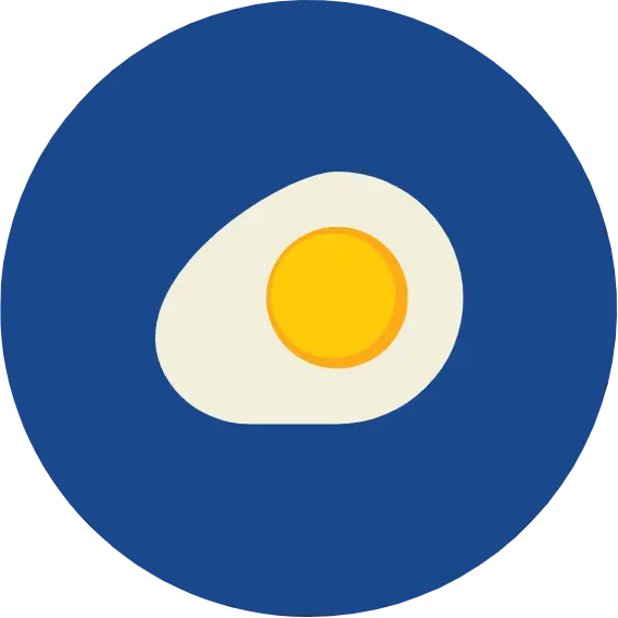 Illustration of an egg on blue background.