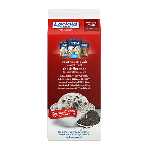 Lactaid Whole Milk Back Packaging
