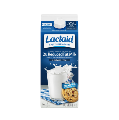 Lactaid 2% Reduced Fat Milk Front of Package