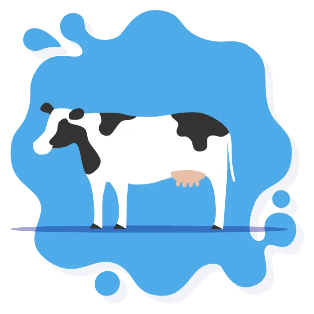 Icon representing farm fresh milk, featuring a stylized milk carton with a green farm landscape, symbolizing natural and locally sourced dairy products.