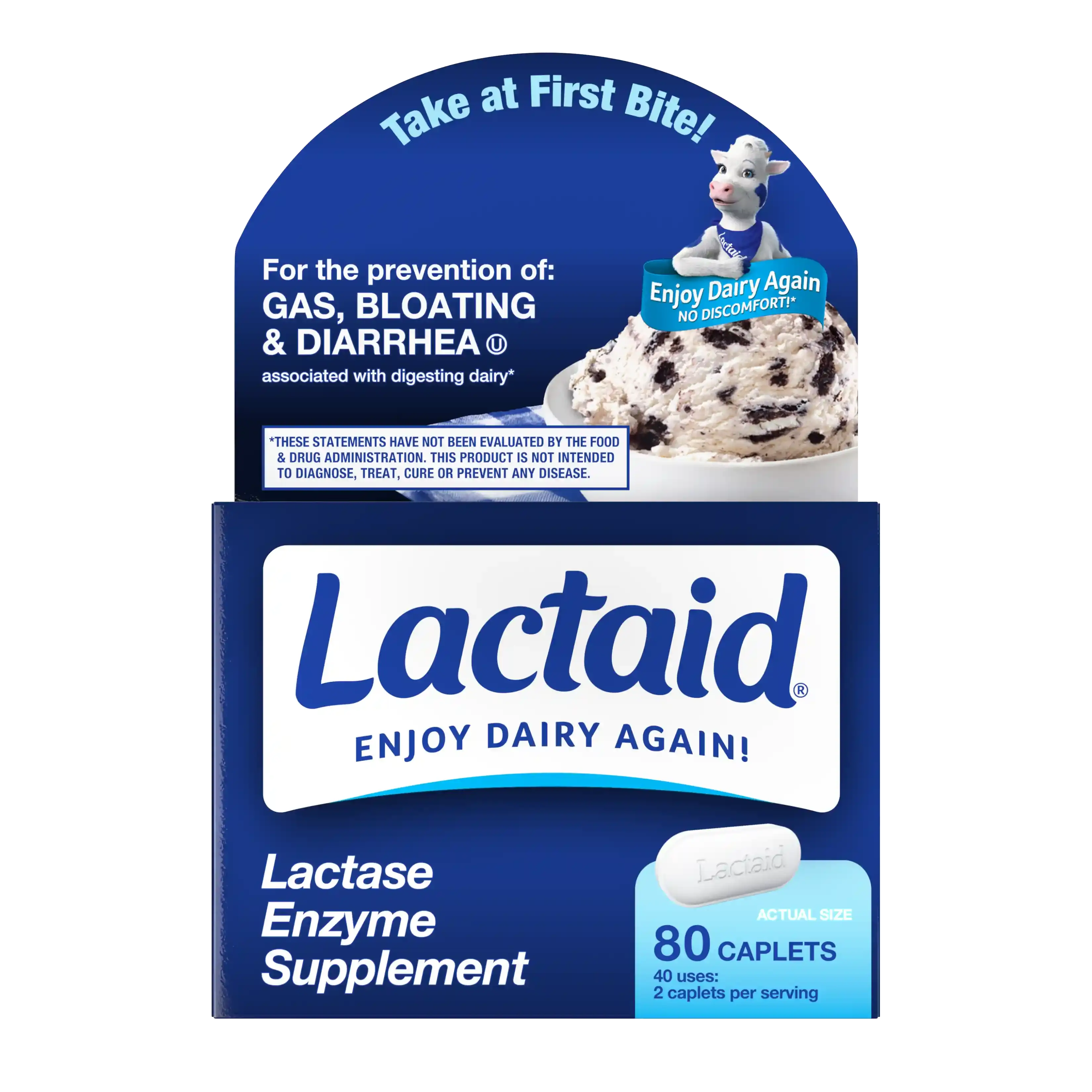  LACTAID® Lactase Enzyme Supplement Caplets 80ct Packshot