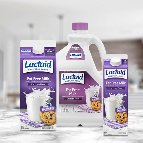 Lactaid Fat Free Milk 32oz, 64oz, and 96oz