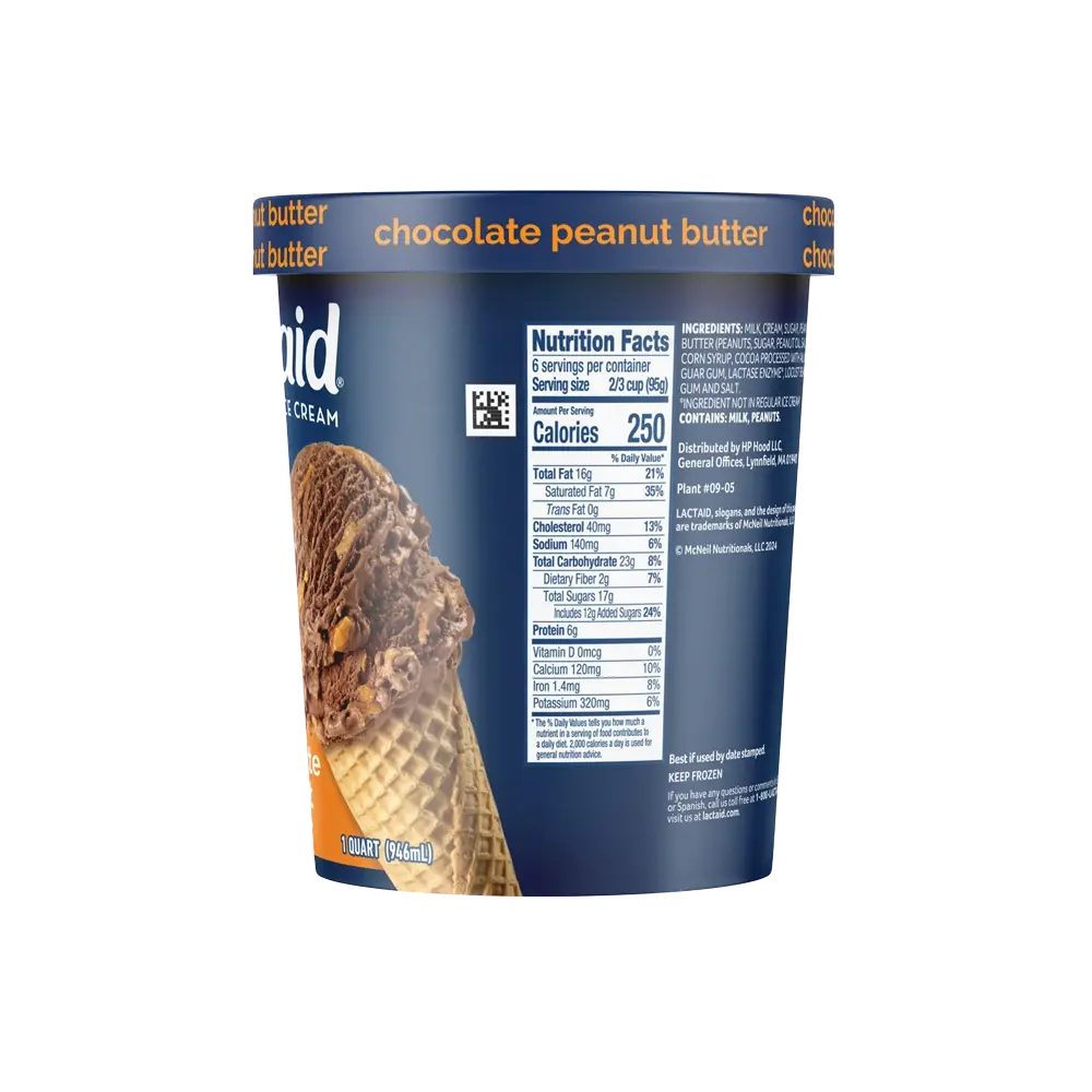 LACTAID® Chocolate Peanut Butter Ice Cream Nutrition Facts