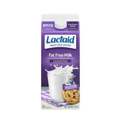Lactaid Fat Free Milk Front of Package