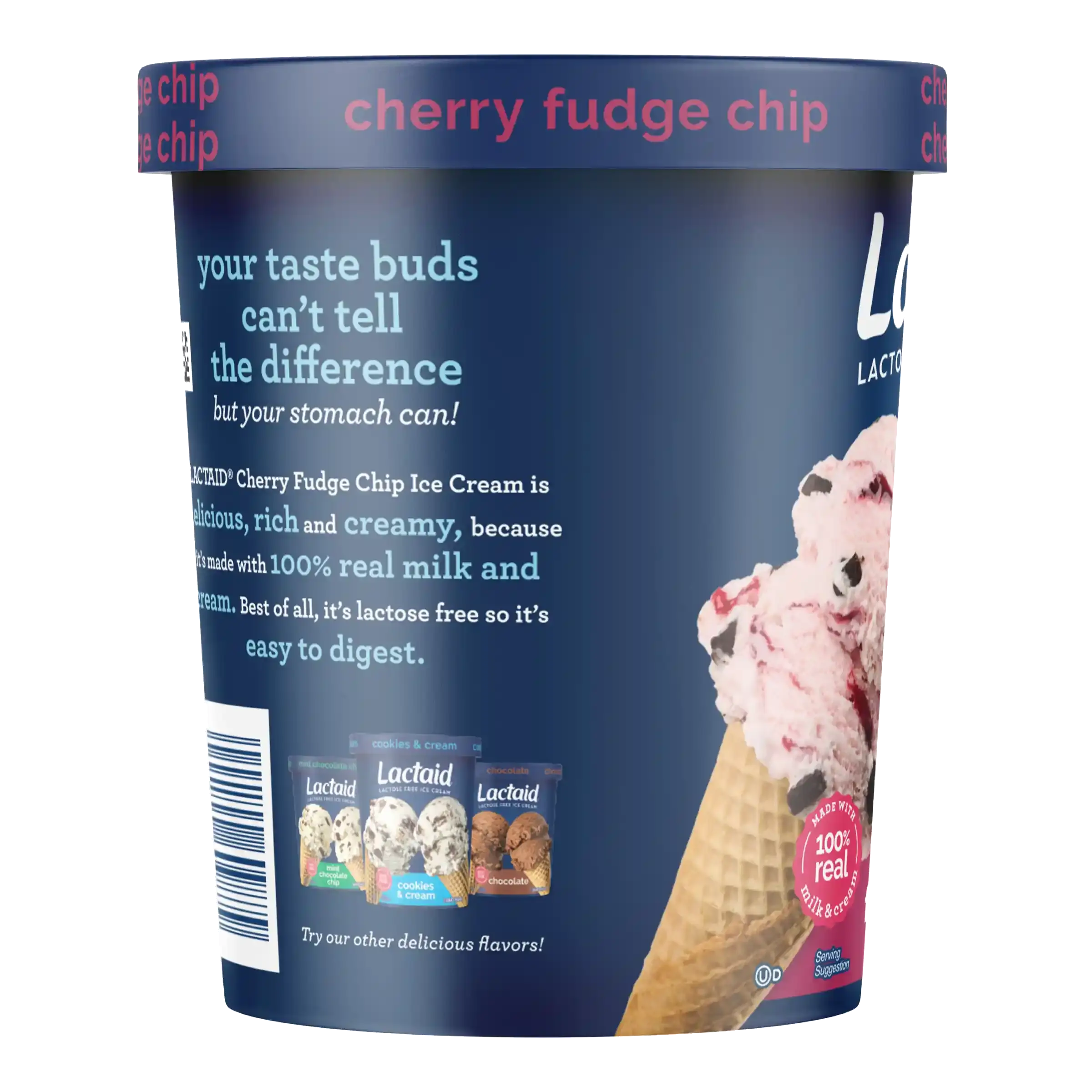 LACTAID® Lactose-Free Cherry Fudge Chip Ice Cream Information