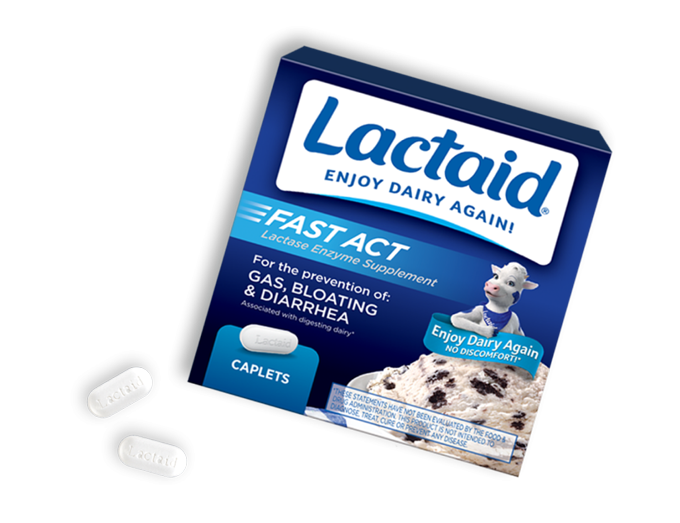 Front package of Lactaid® fast-acting supplements