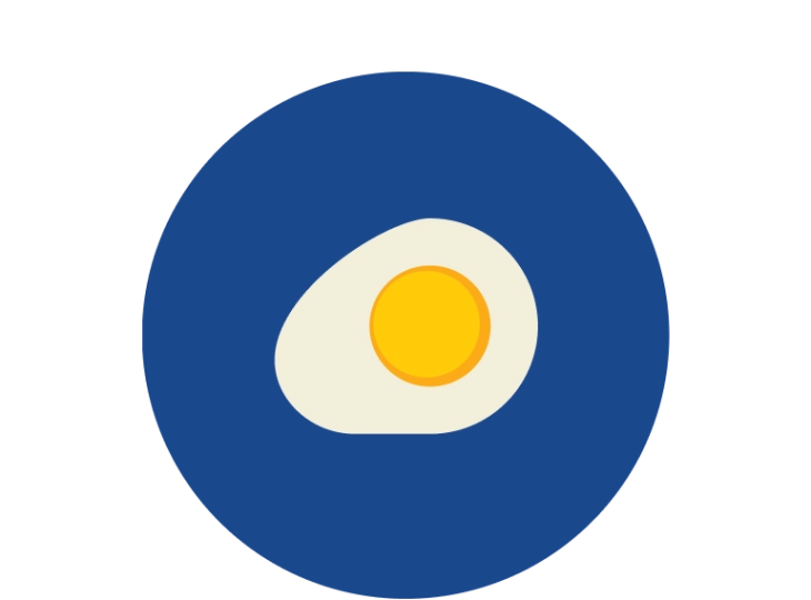 Illustration of an egg on blue background.