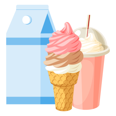Milk, ice cream and Milkshake illustration