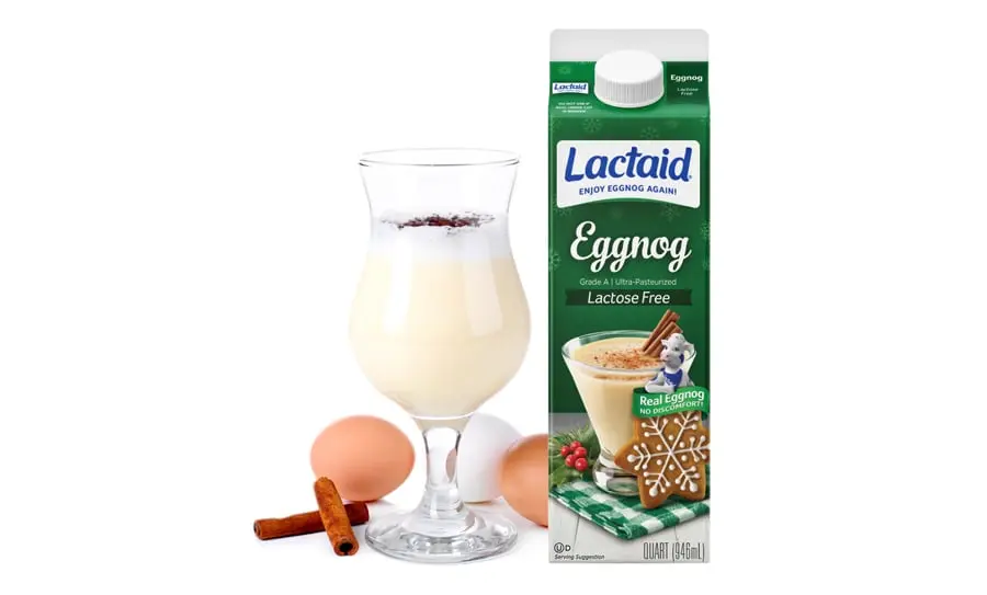 glass of Lactaid Eggnog