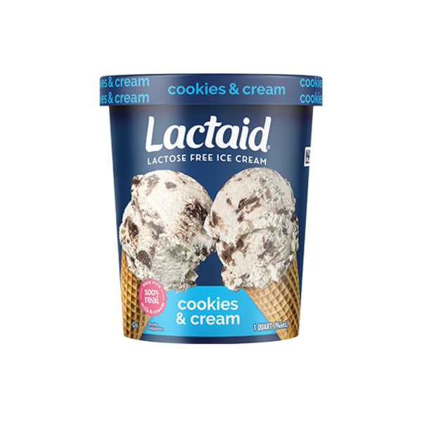 LACTAID® Lactose-Free Cookies & Cream Ice Cream | LACTAID®