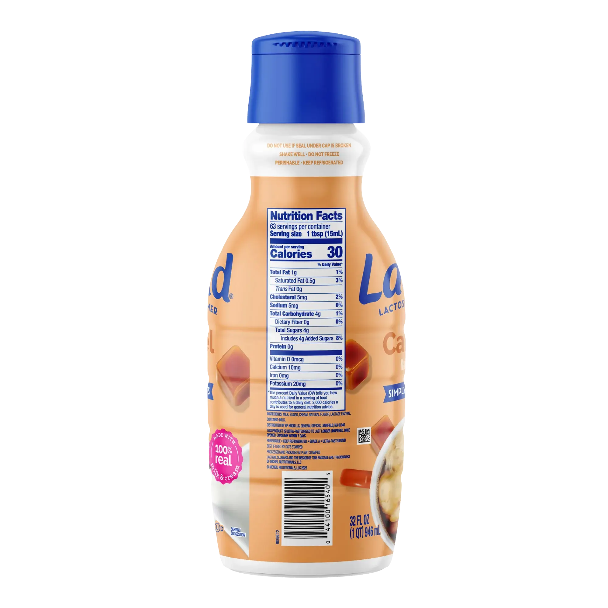 LACTAID Caramel Creamer - Ingred and Nutrition Facts