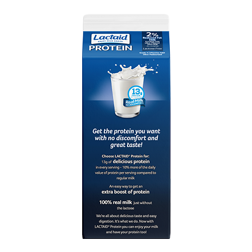  Lactaid Lactose-Free 2% Reduced Fat Protein Milk back of package