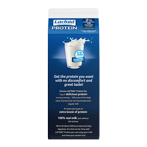  Lactaid Lactose-Free 2% Reduced Fat Protein Milk back of package