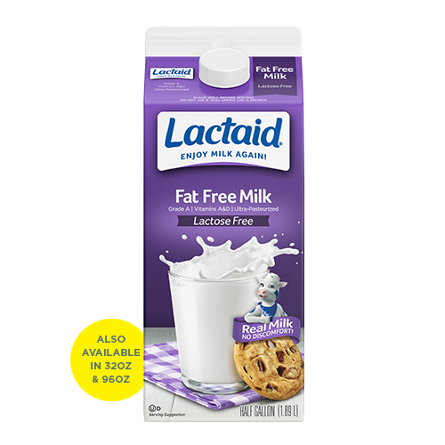 Lactaid Fat Free Milk Front of Package