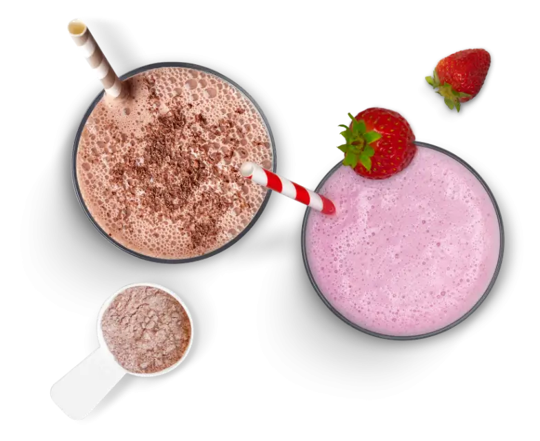 Chocolate and strawberry milkshakes