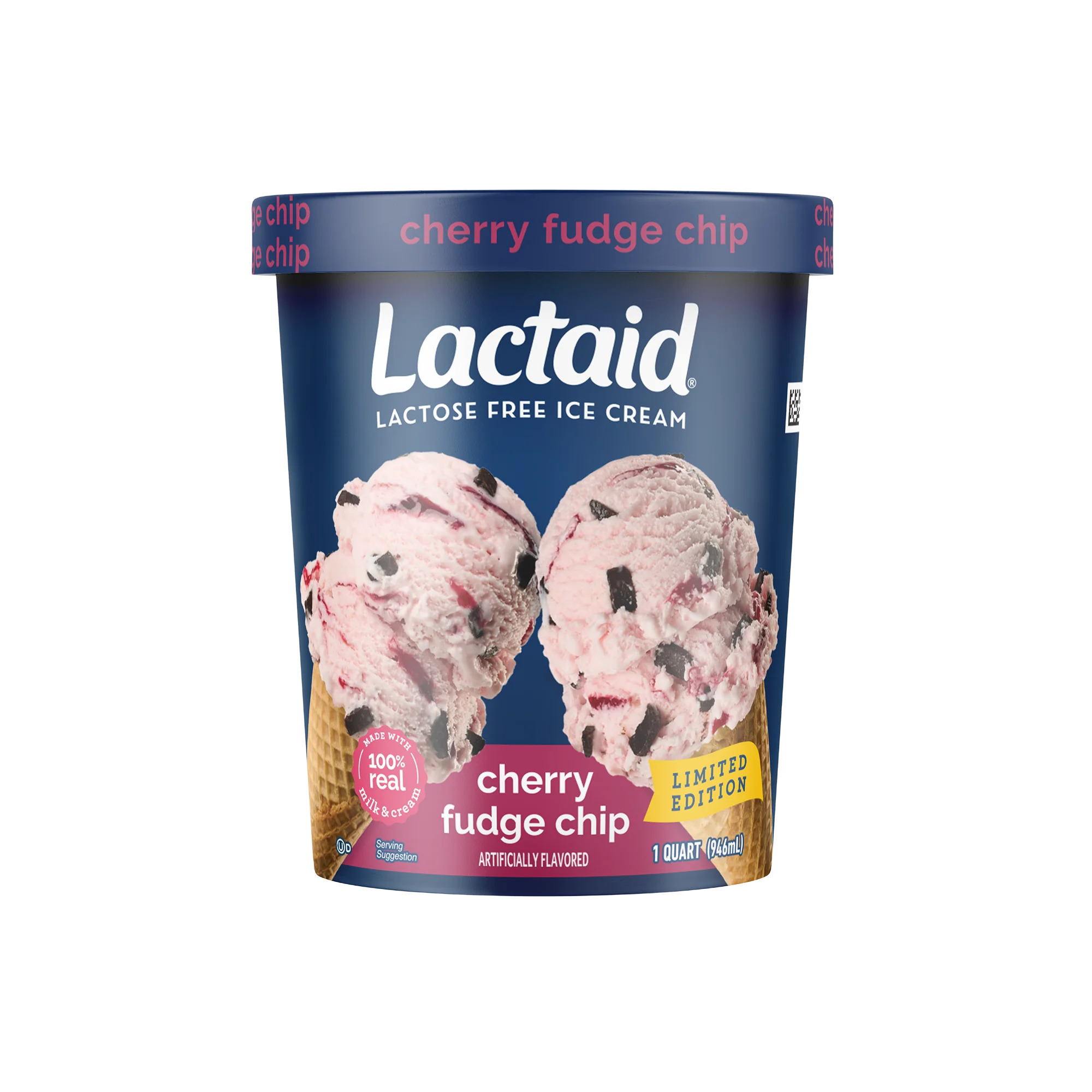 LACTAID® Lactose-Free Cherry Fudge Chip Ice Cream