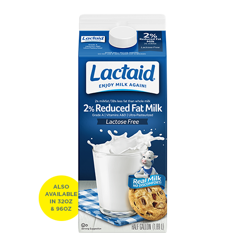 Lactaid 2% Reduced Fat Milk Front of Package