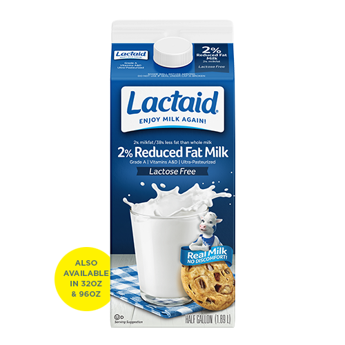 Lactaid 2% Reduced Fat Milk Front of Package