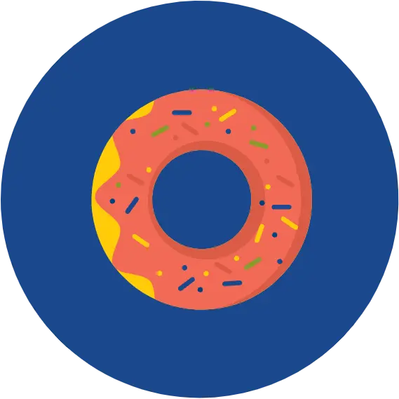 Illustration of a donut on blue background.