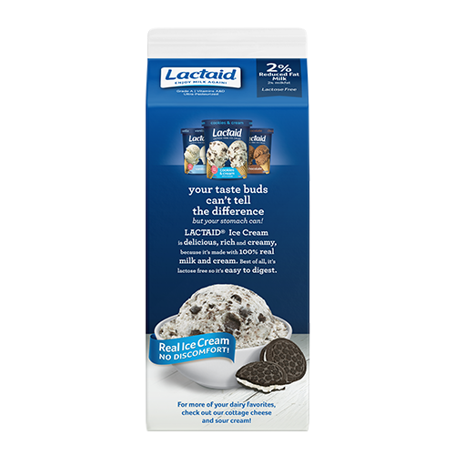 Lactaid 2% Reduced Fat Milk Back of Packaging
