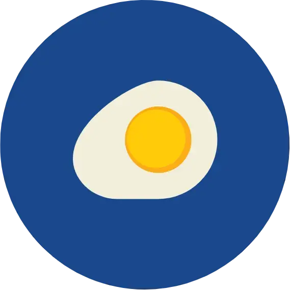 Illustration of an egg on blue background.