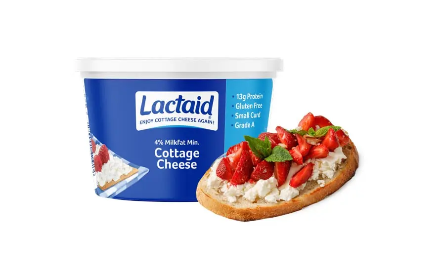 Lactaid cottage cheese on toast with strawberries