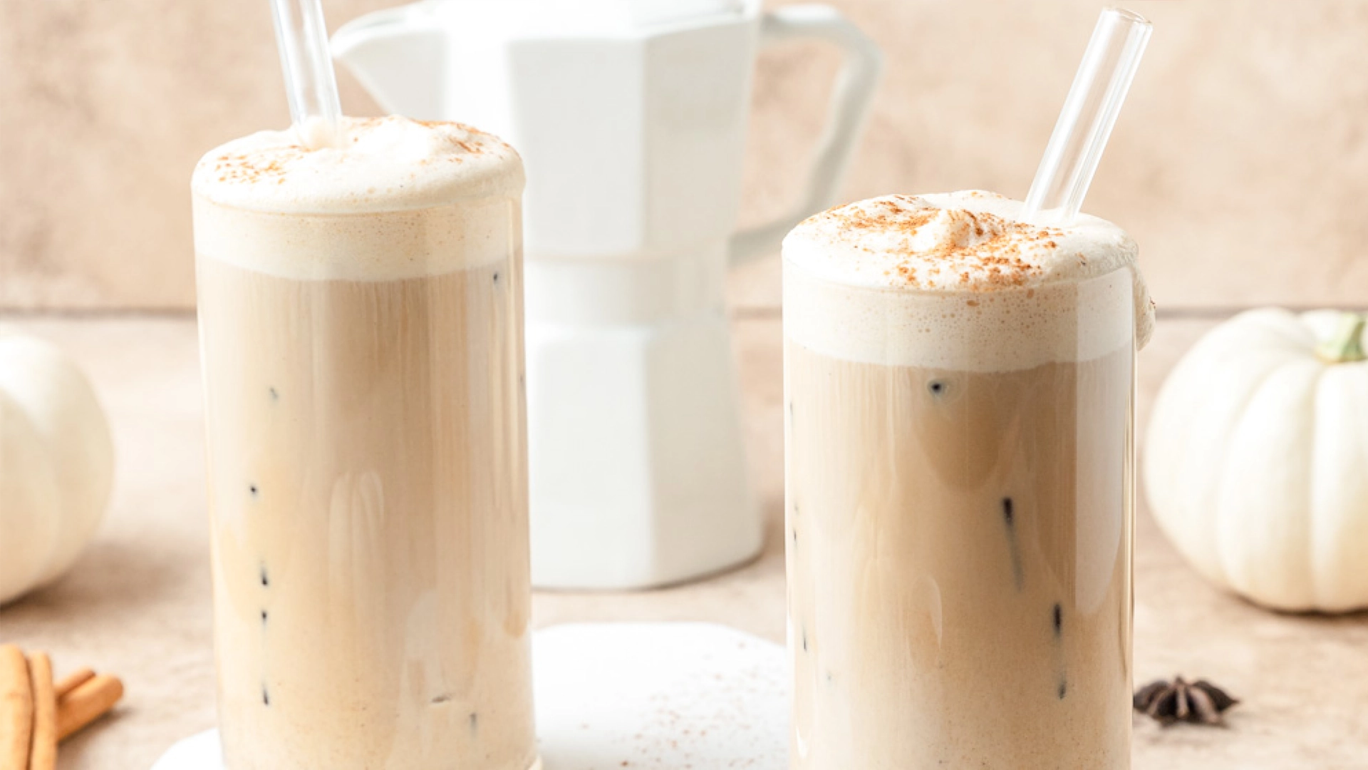 This homemade iced pumpkin spice latte with lactose-free milk has the perfect combination of flavors, making each sip irresistible.