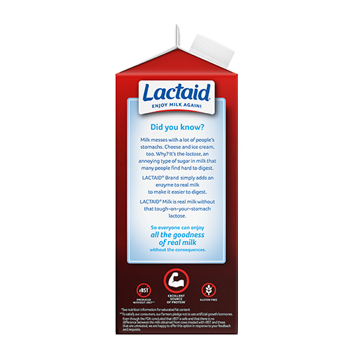 Lactaid Lactose-Free Protein Whole Milk left side of package