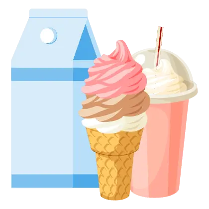 Milk, ice cream and Milkshake illustration