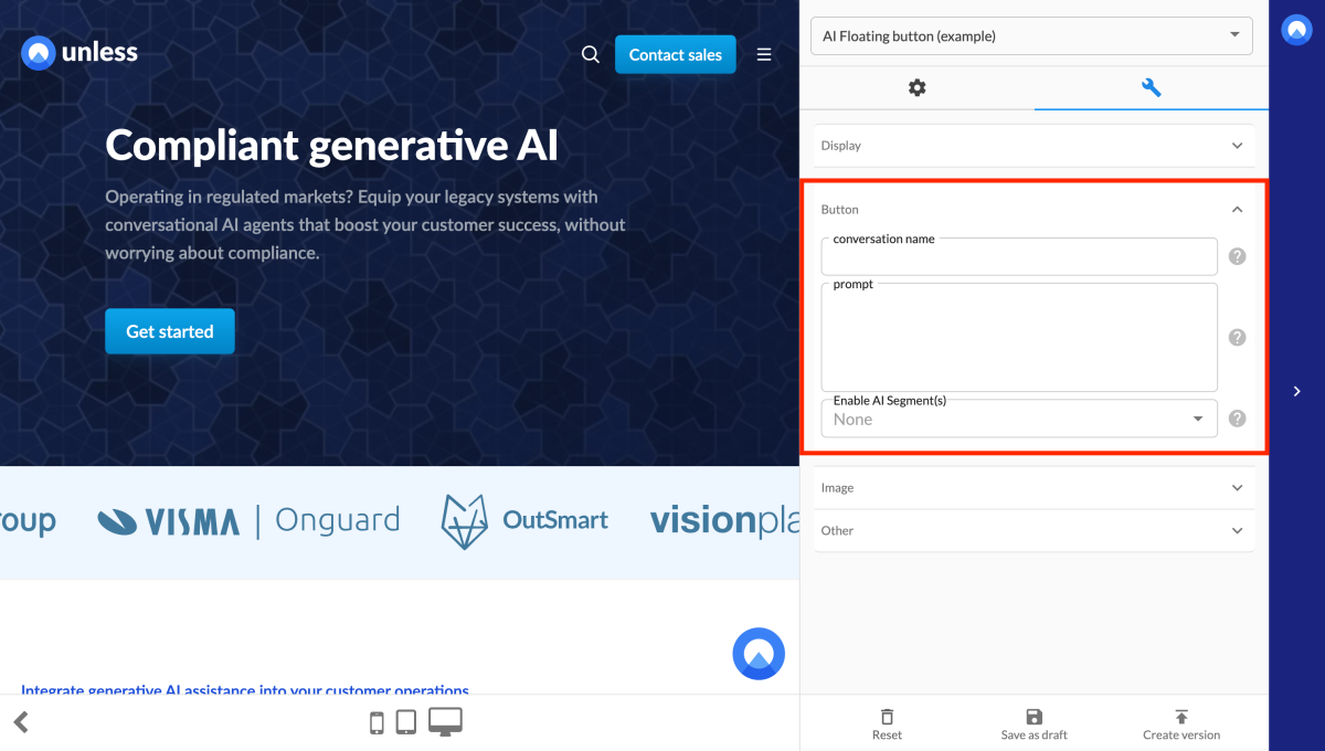 How to add the floating AI button