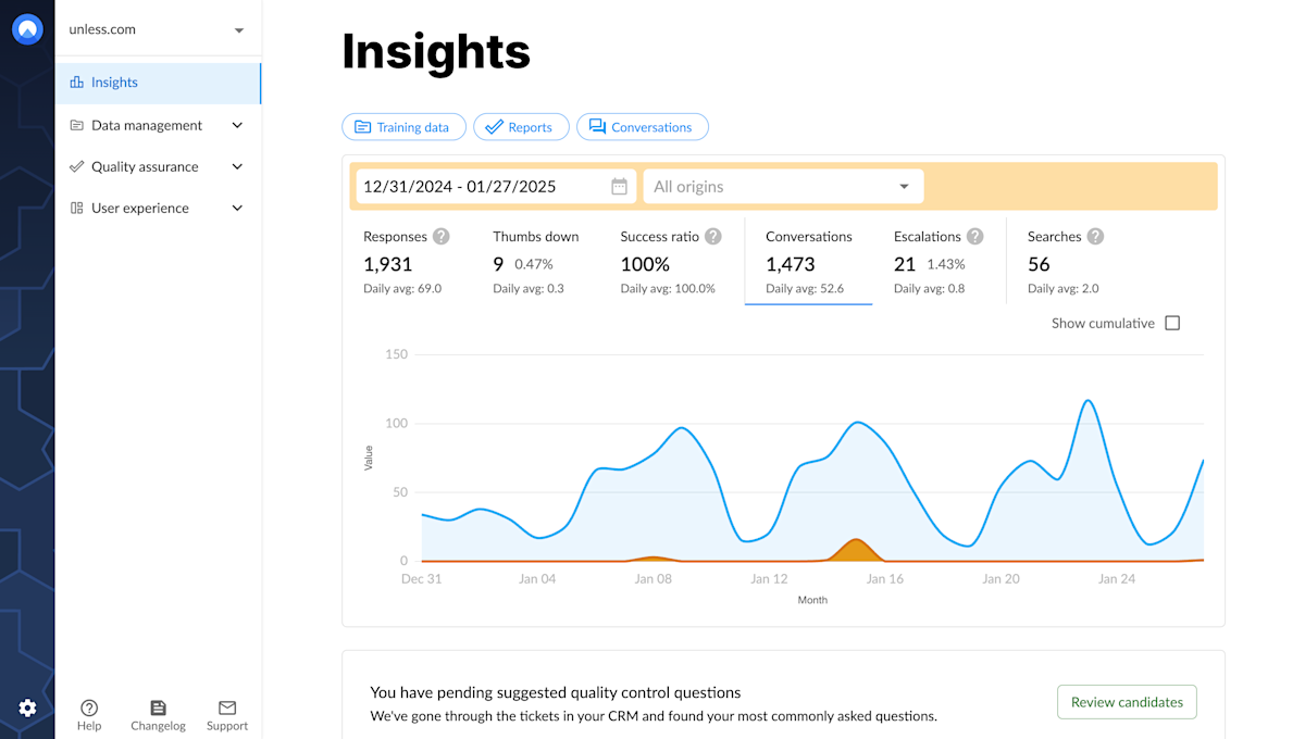 Updates to the insights dashboard