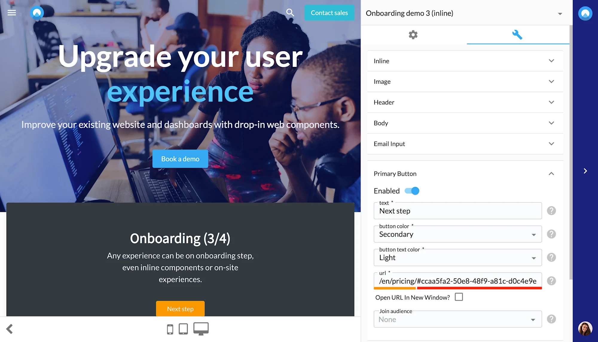 How to set up multi-step component experiences