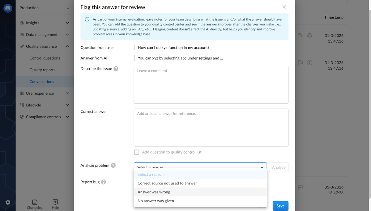 Flag this answer for review and analyze
