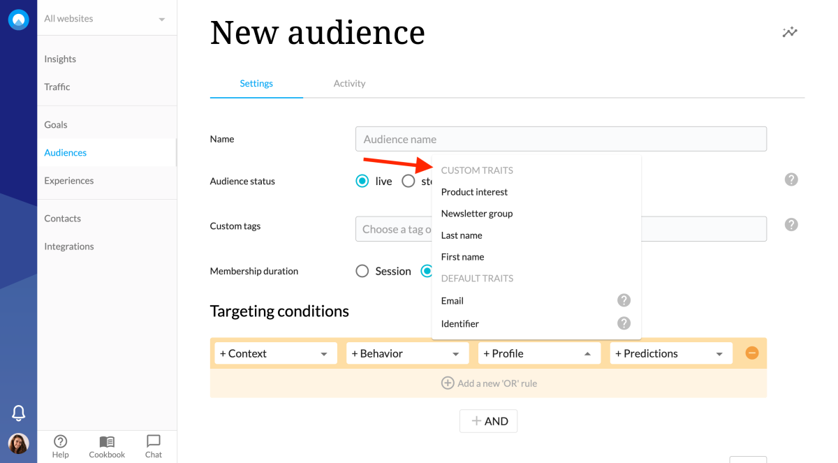 unless-audience-profile-custom